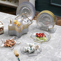 Gold-Trimmed Glass Star-Shaped Serving Dishes Set 8pcs