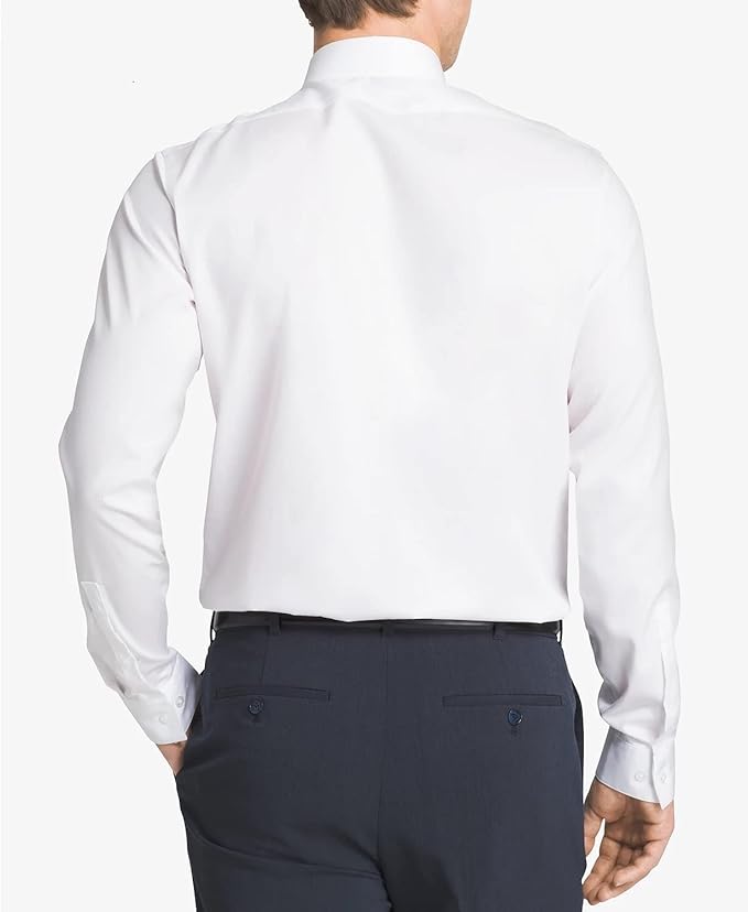 Men's Dress Shirt Slim Fit Non Iron Herringbone Spread Collar