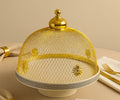Luxury Golden Mesh Food Cover with Base – Premium Table Serving Dome